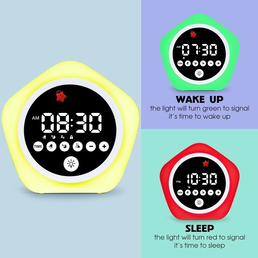 Kids OK To Wake Clock Sleep Trainer Toddler Night Light Color Changing Timer